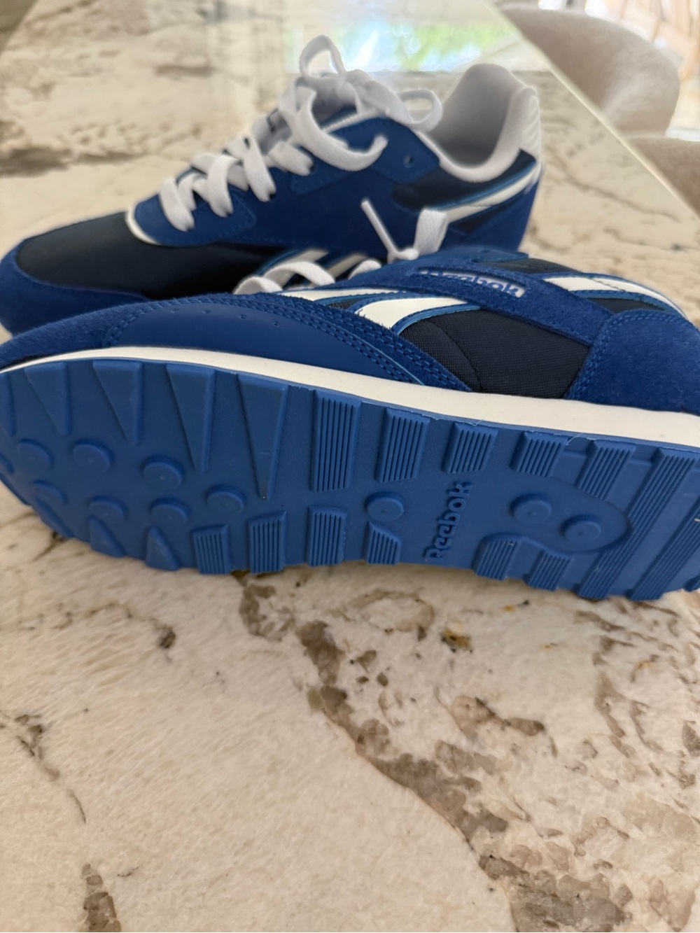 Reebok Kids Navy Blue & White Retro Runner Sneakers - Picture 3 of 4